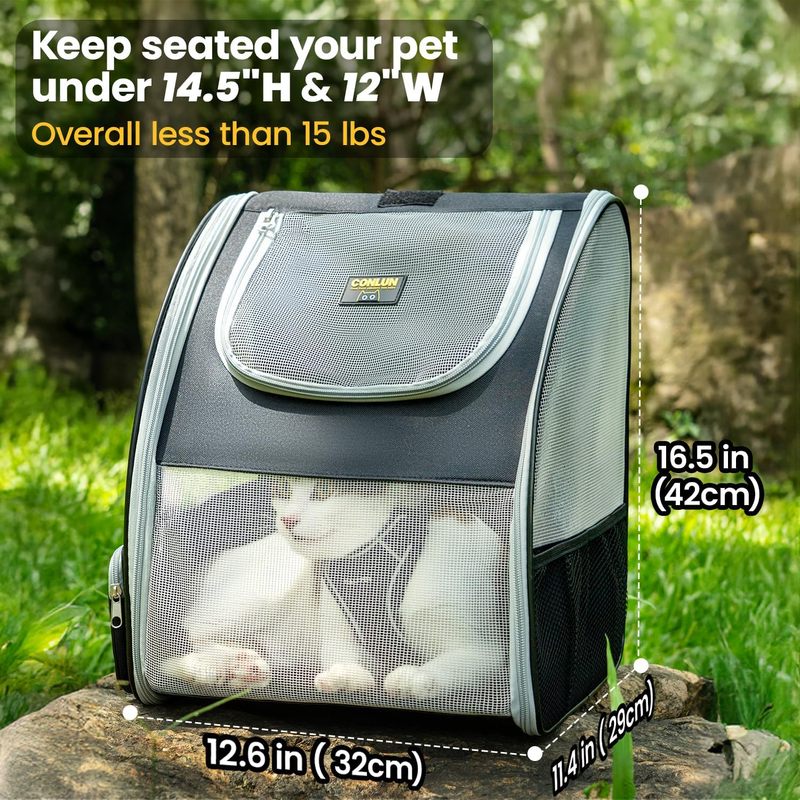 Cat Backpack Carrier for Small Dogs and Cats Fits Up to 15 Pounds