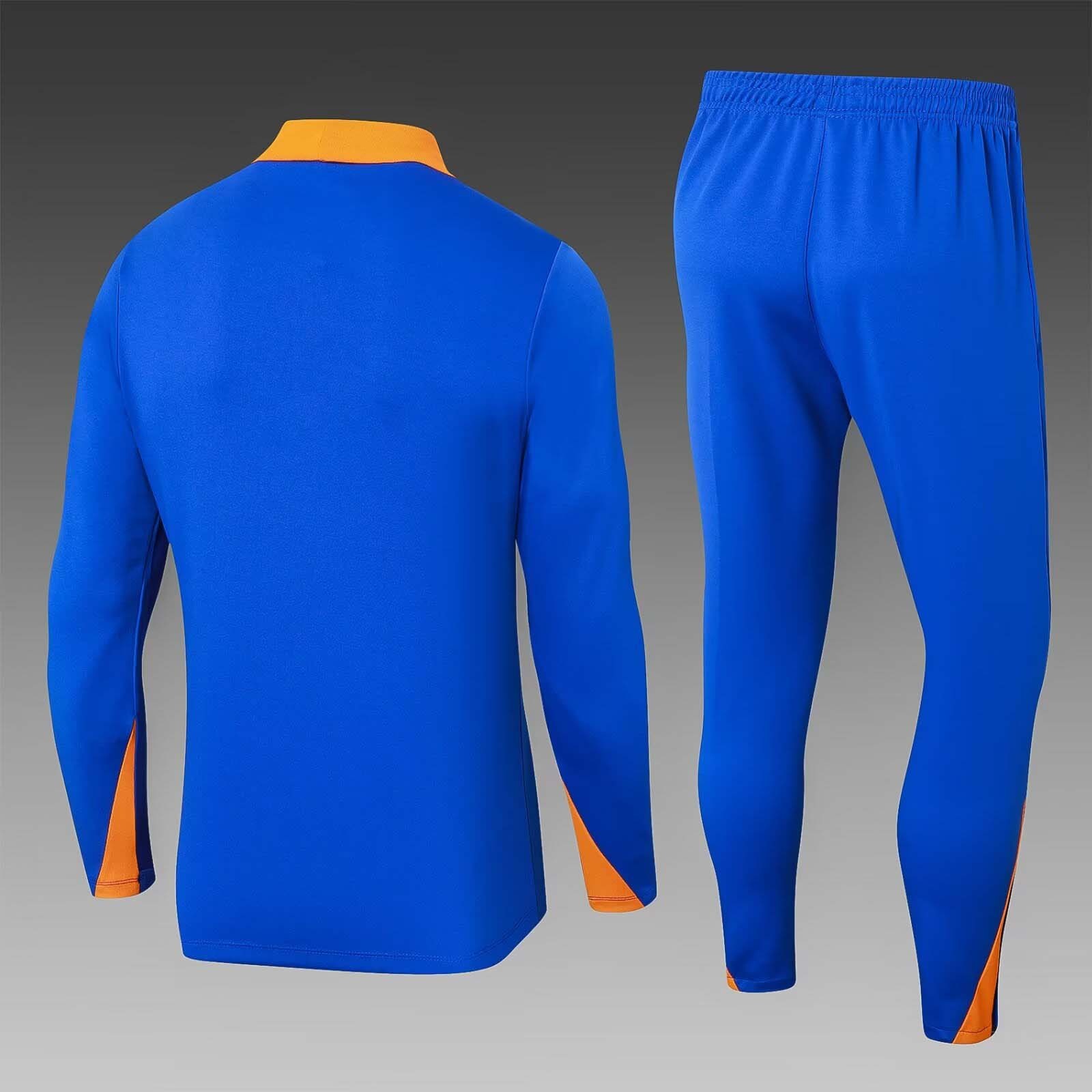 2024 Netherlands Half-Zip Training Suit Colorful Blue Shirt Set