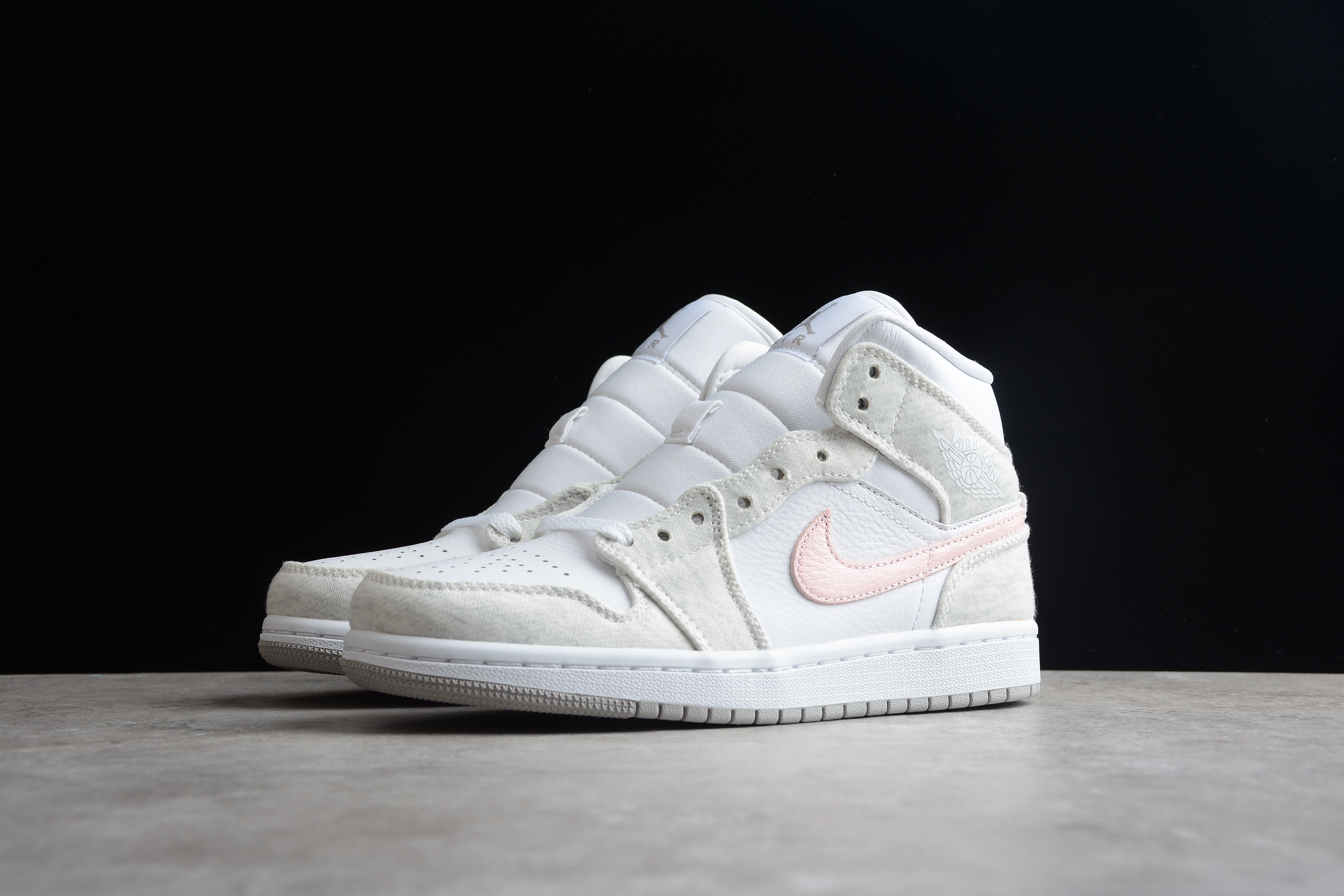 Air Jordan 1 Mid SE Light Iron Ore Women's Sneakers White Atmosphere