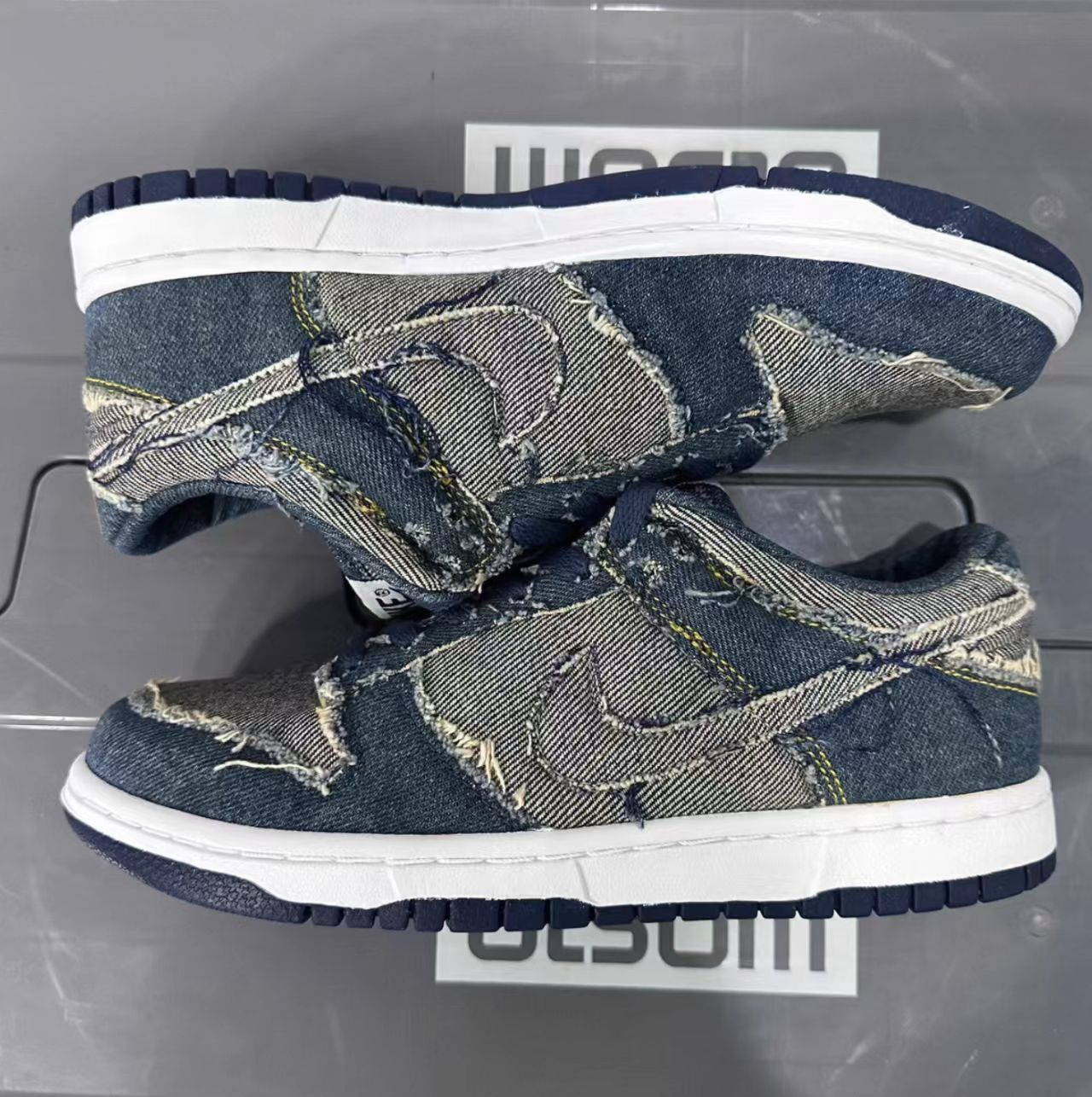 Nike Dunk Low Distressed Denim Two-Tone Blue White