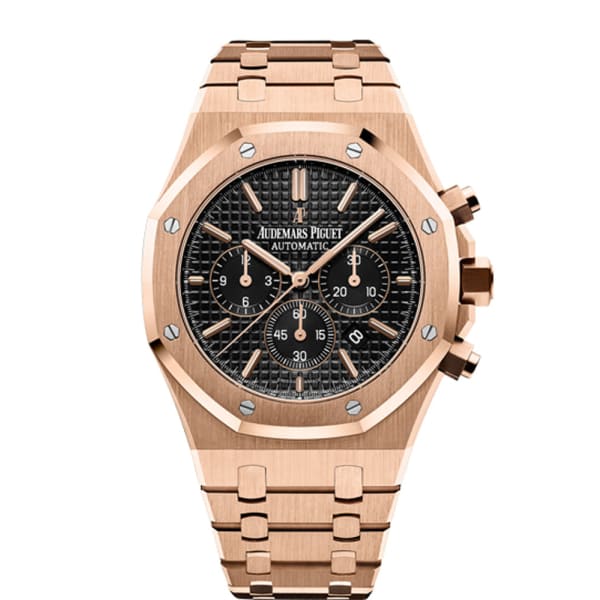 [2026 Mirror Grade]Audemars Piguet Royal Oak Chronograph Black Dial 41mm 18k Pink Gold Watch 26320OR.OO.1220OR.01