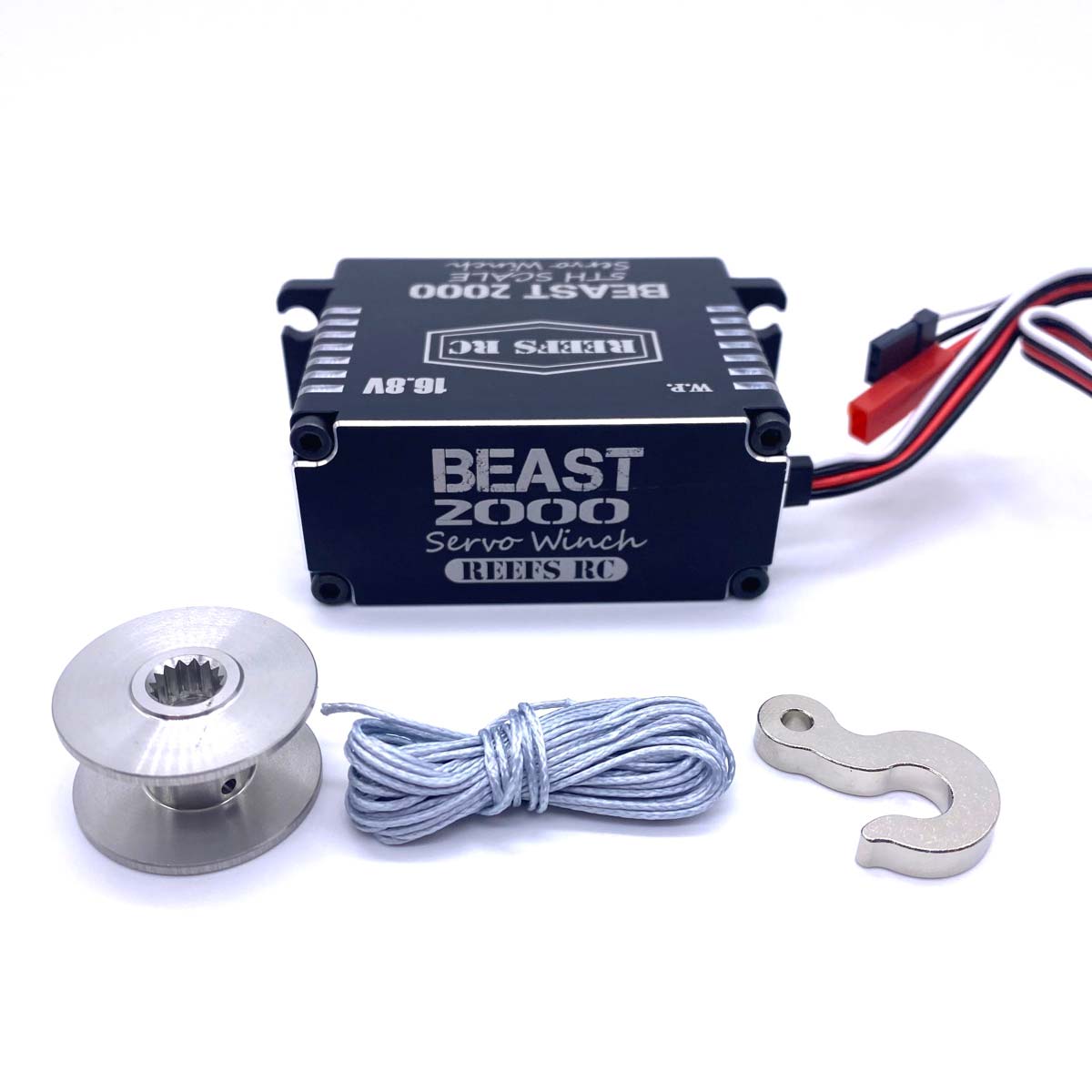 Beast 2000 1/5 Scale Digital Metal Gear Waterproof Winch Servo, Black