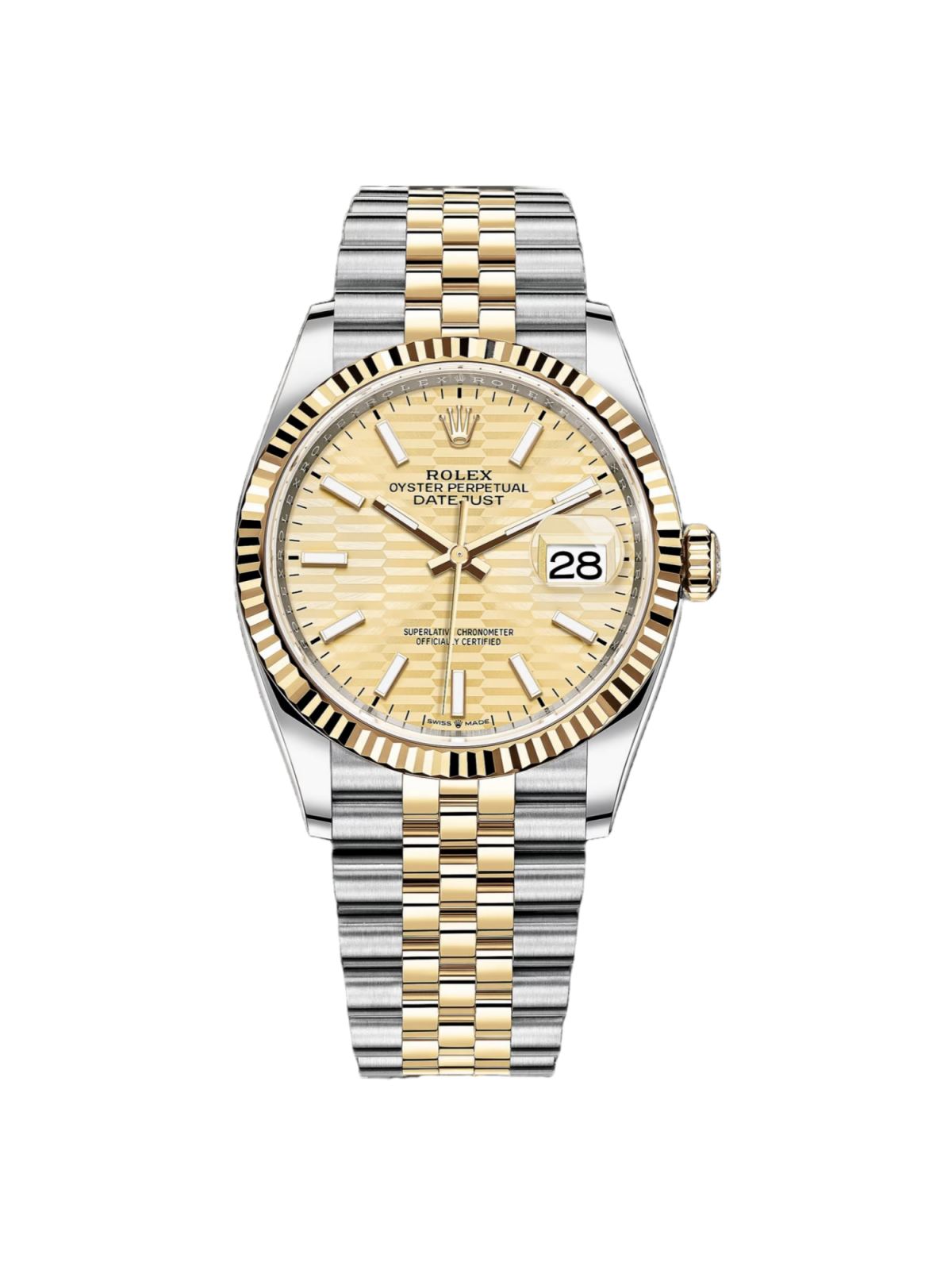 [2026 Mirror Grade]RLX  Datejust 36mm 126233-0039 Champagne Fluted Motif Index Dial Jubilee Bracelet