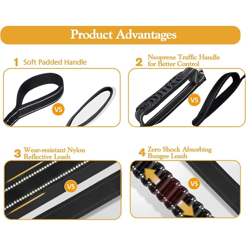 Fashion&Cool Heavy Duty Dog Leash Especially for Large Dogs Up to 150lbs