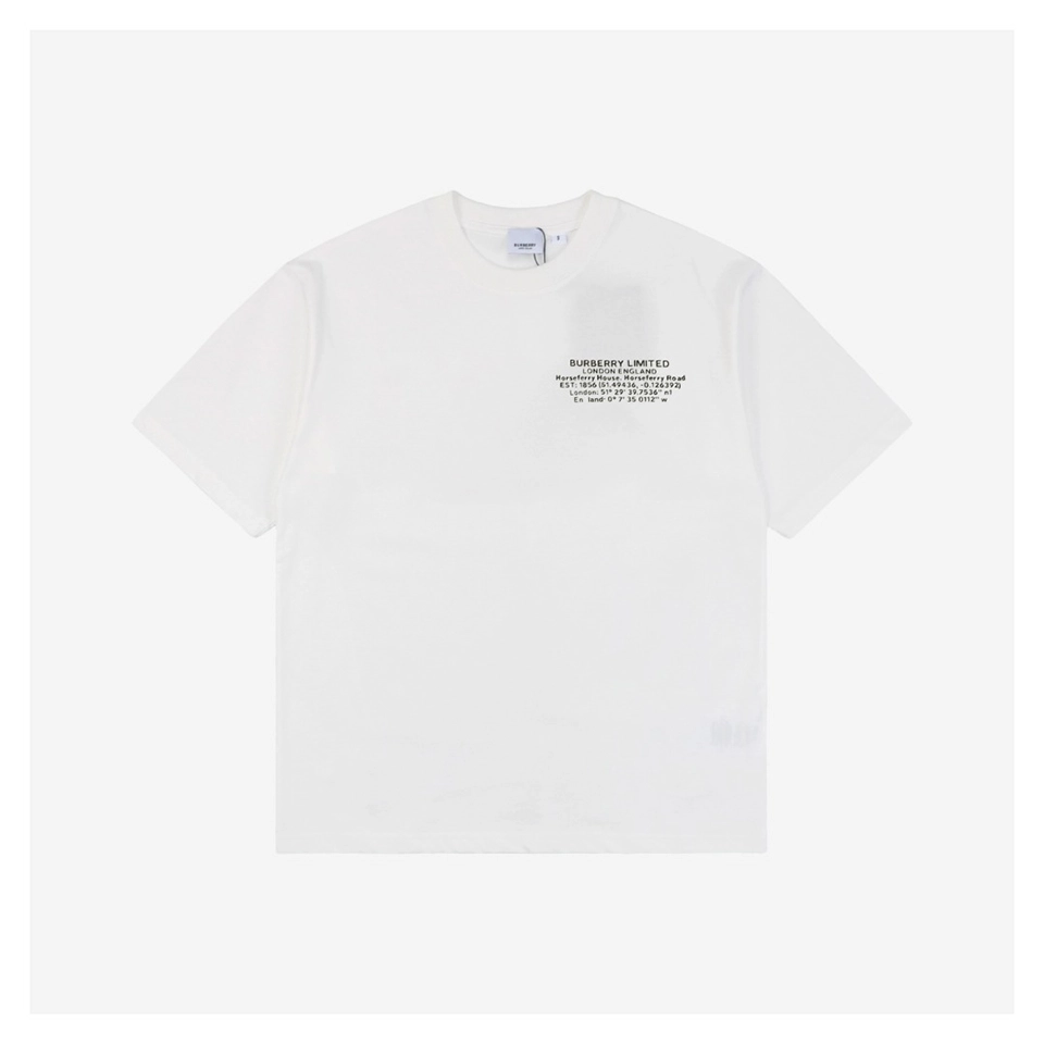 BBry Geographical Coordinates Print T-Shirt (Black/White)