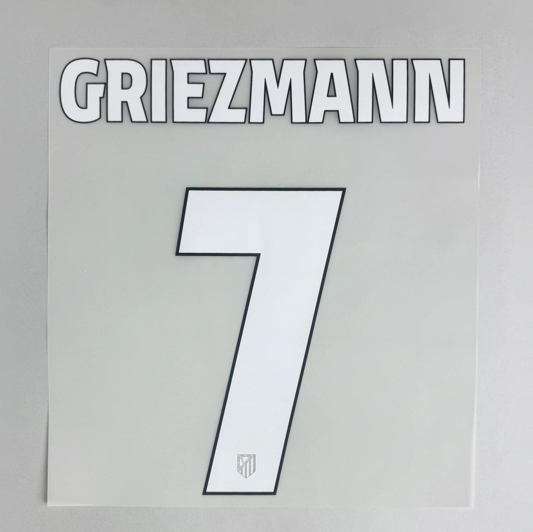 GRIEZMANN #7 Atletico Madrid 2025-26 Third Away UCL Football Soccer Name & Number Set