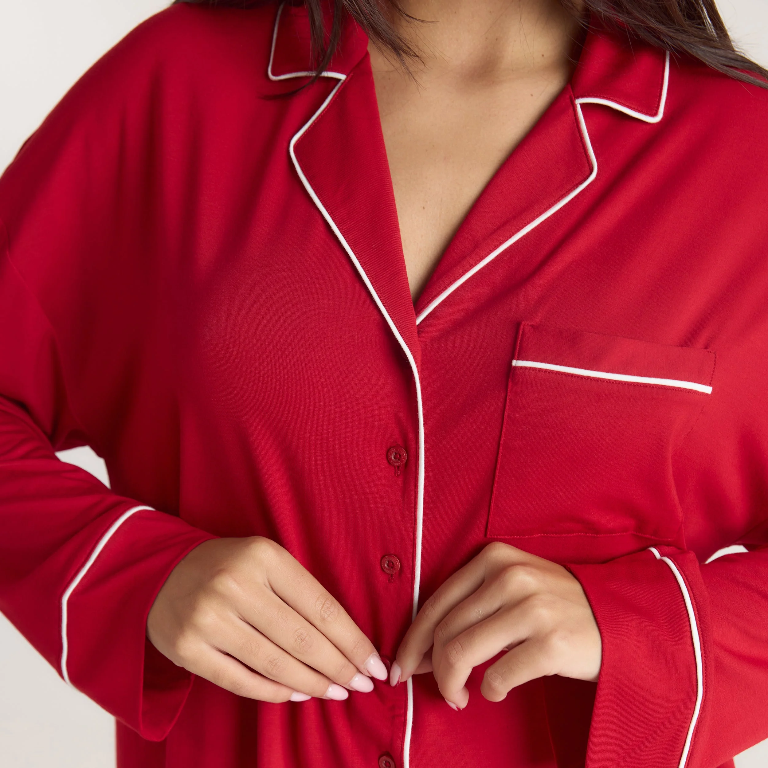Alpine Dreams Pajama Shirt - Red