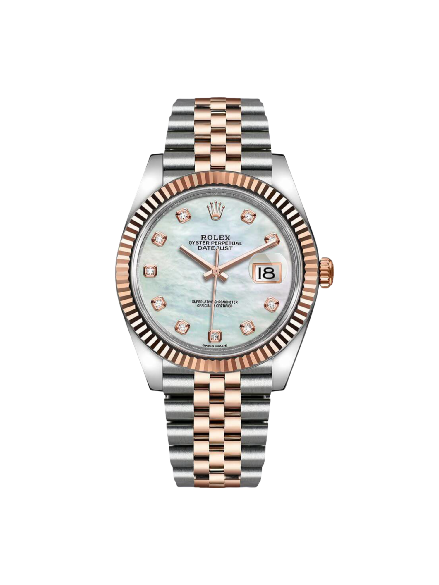 [2026 Mirror Grade]RLX Datejust 41mm 126331 MOP Diamond Jubilee Steel and Rose Gold Watch