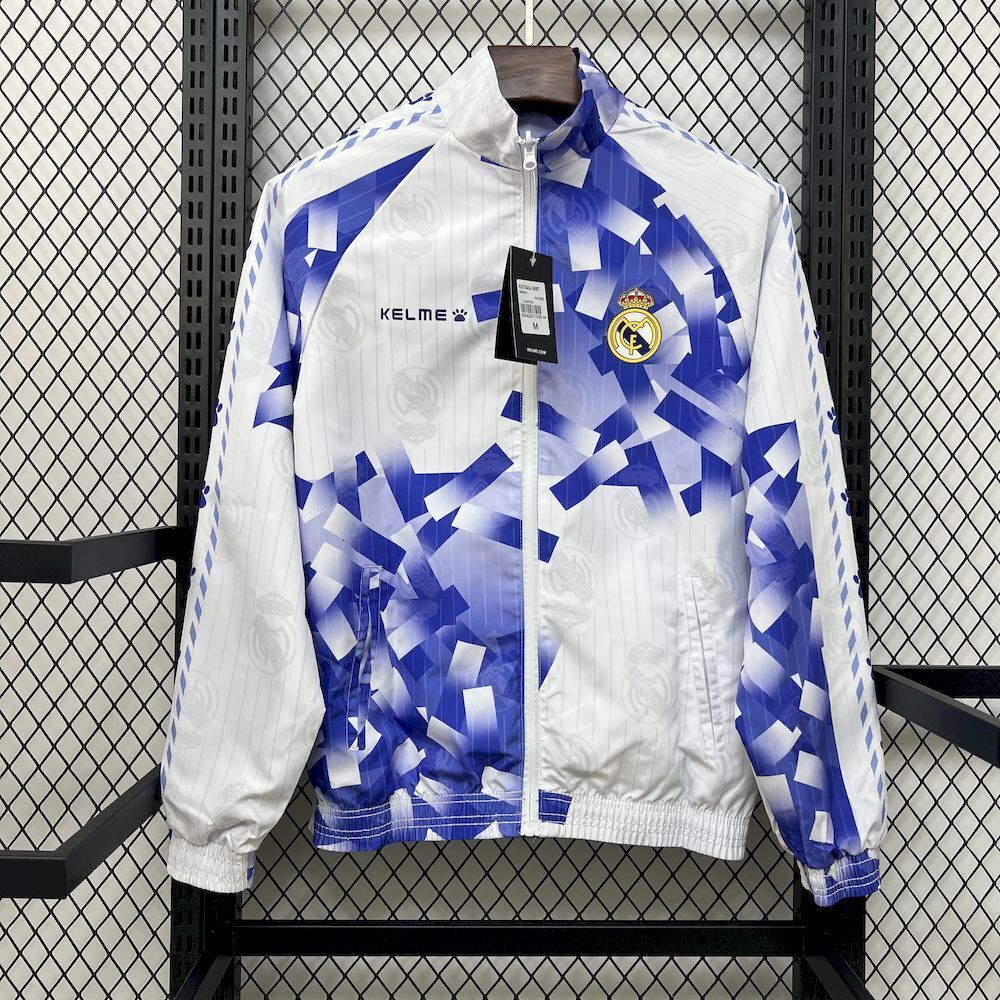 Real Madrid Retro Reversible Double-Sides Windbreaker Jacket 1996-97