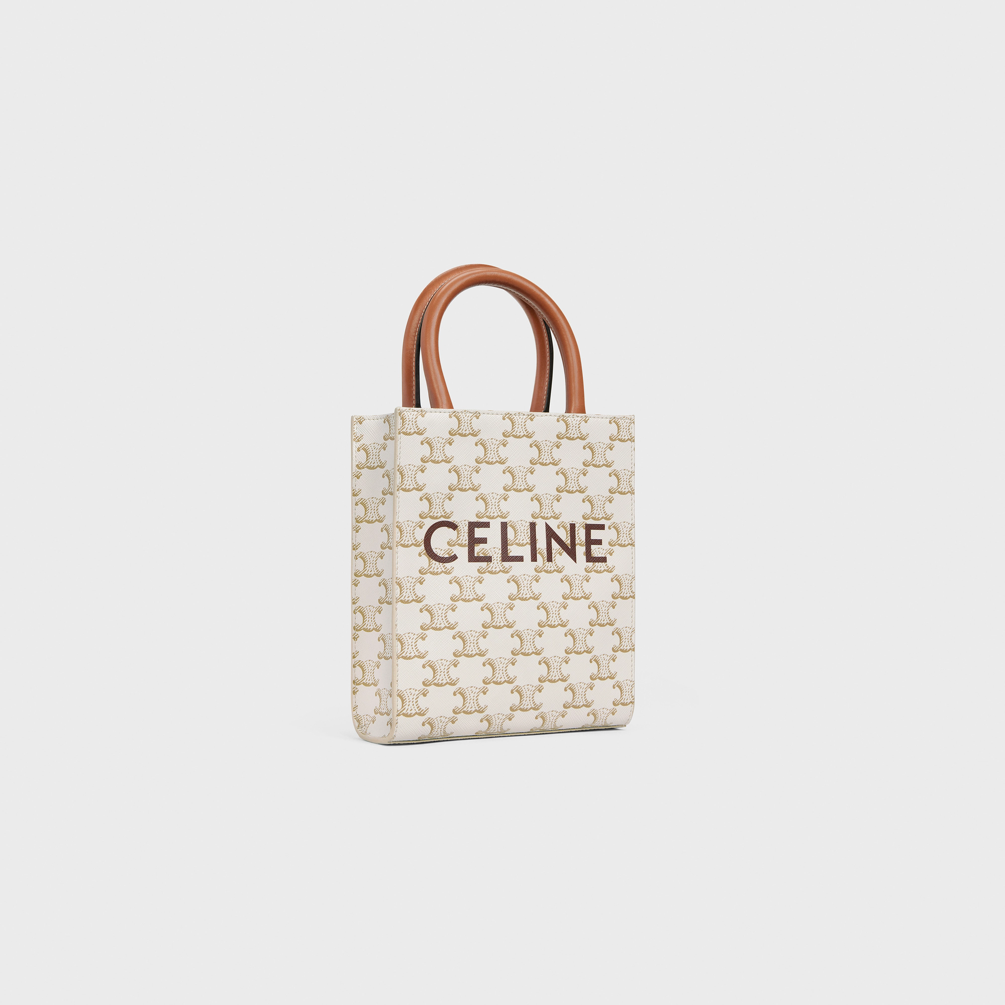 MINI VERTICAL CABAS IN TRIOMPHE CANVAS AND CALFSKIN WITH PRINT