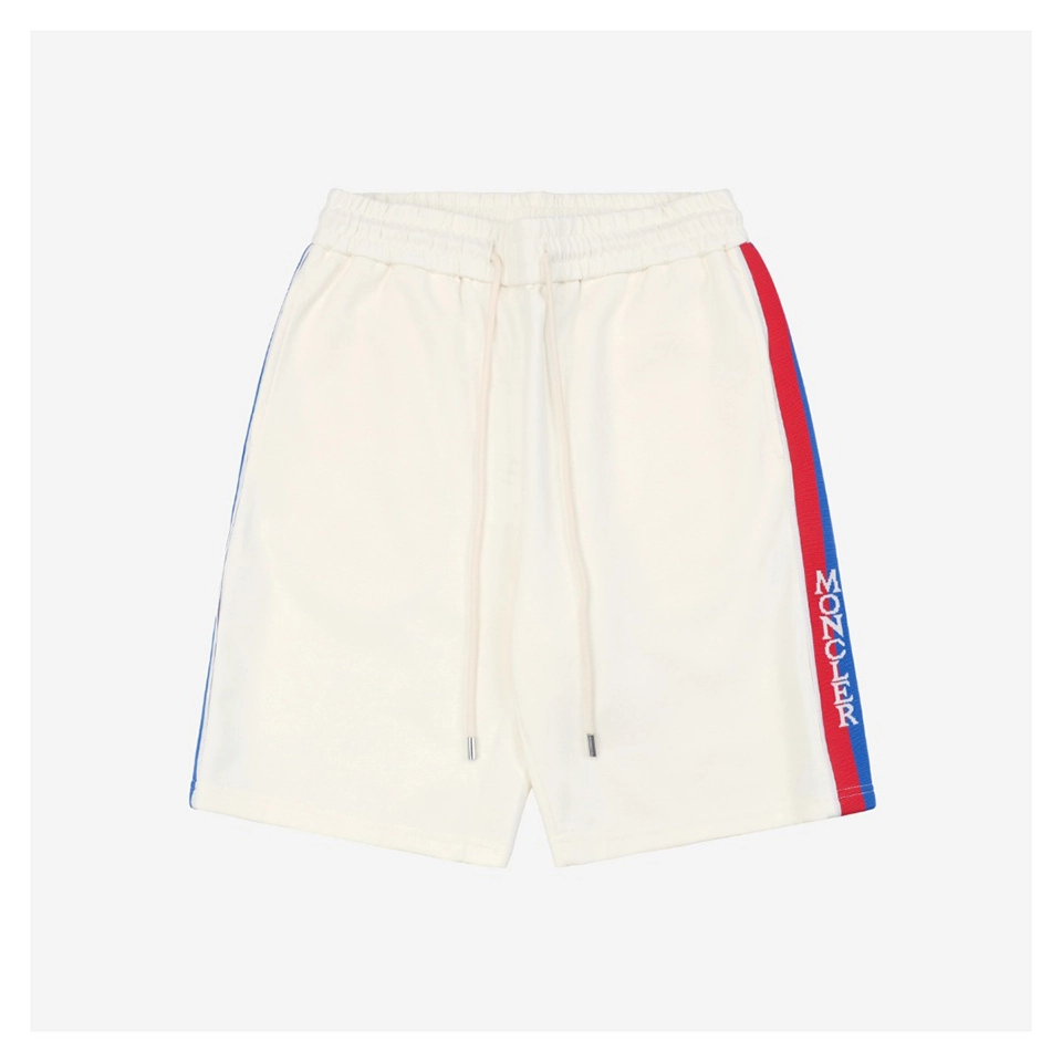 Mxxcler Side Stripe Logo Embroidered Shorts (Black/White)