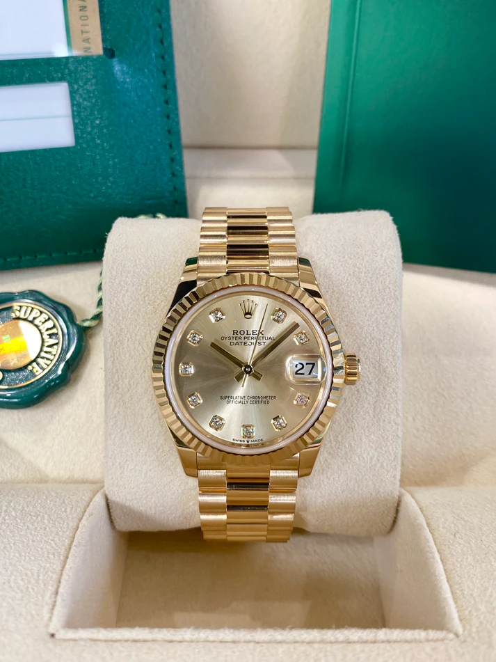 [2026 Mirror Grade]RLX Datejust m278278-0009 Champagne 31mm Dial President Bracelet Watch