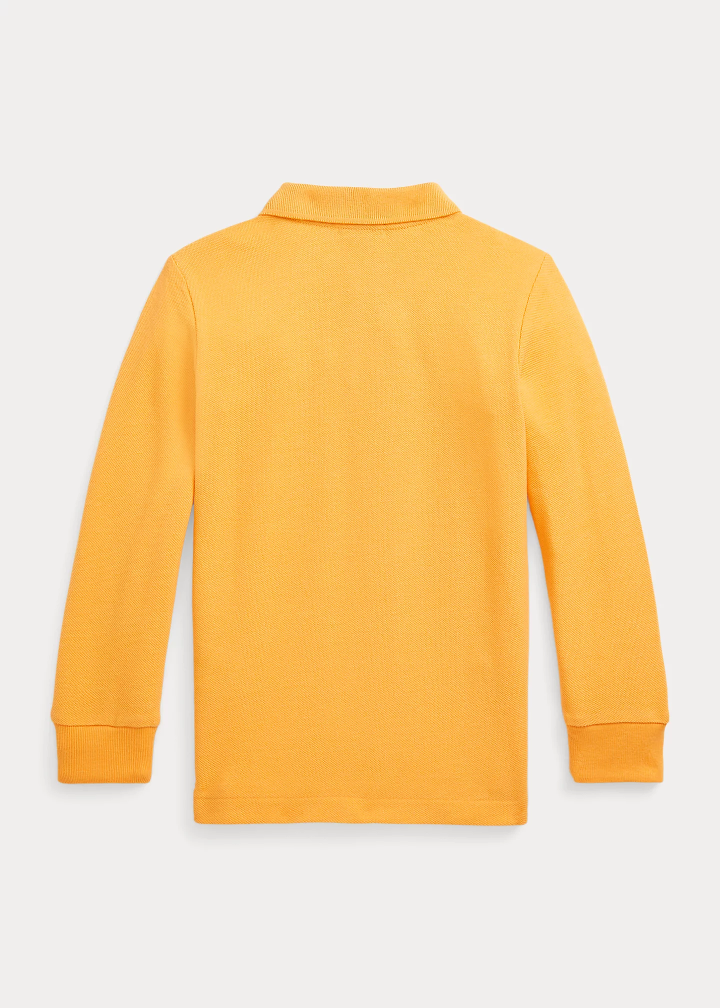 Cotton Mesh Long-Sleeve Polo Shirt