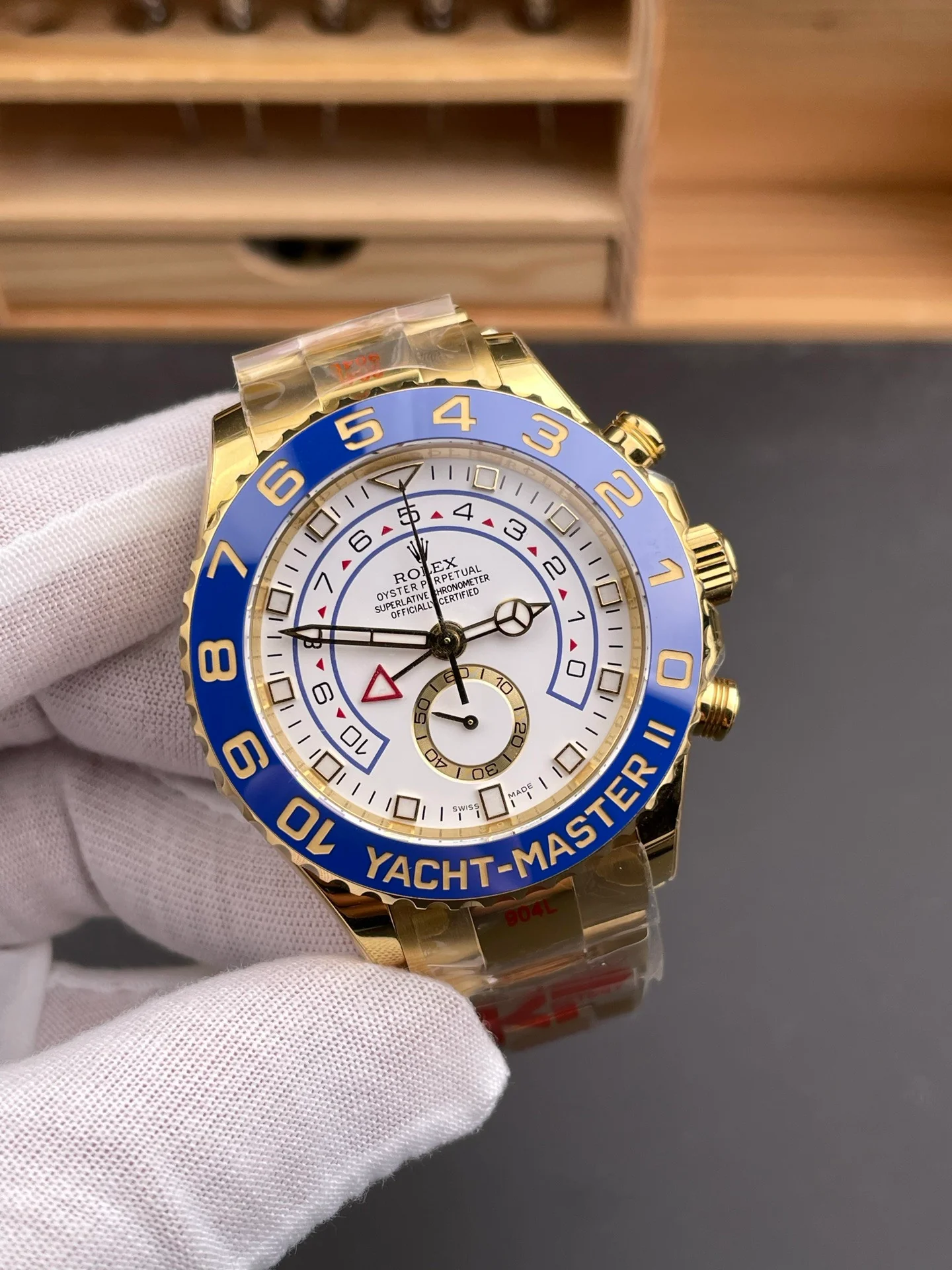 Full Gold Yacht-Master White Dial