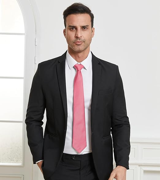 JERMYN Men's Ties Solid Color Formal Neckties 3.15