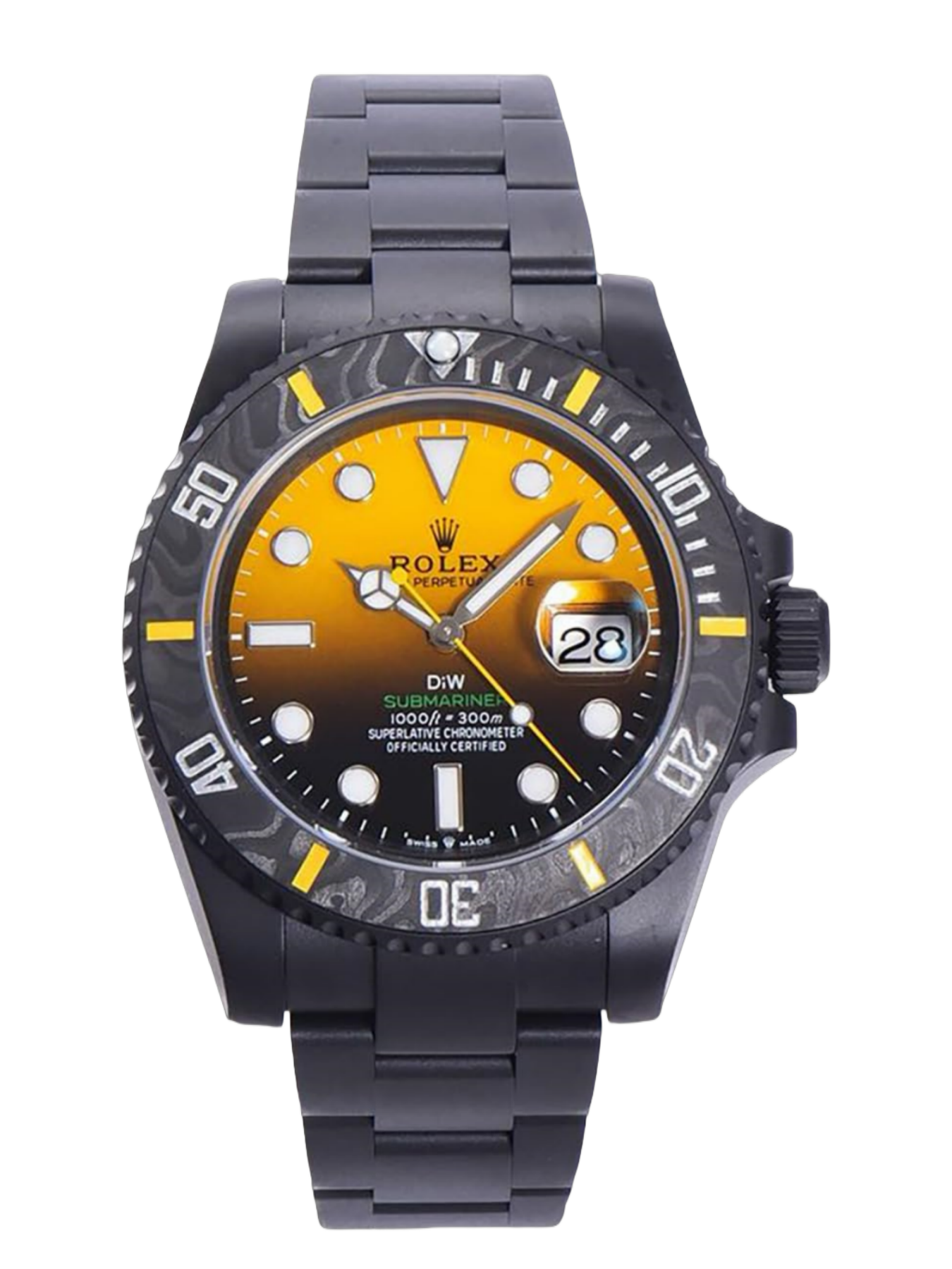 [2026 Mirror Grade]Rolex Submariner 116610 PVD-DLC Stainless Steel Carbon Fiber Bezel Yellow & Black Dial