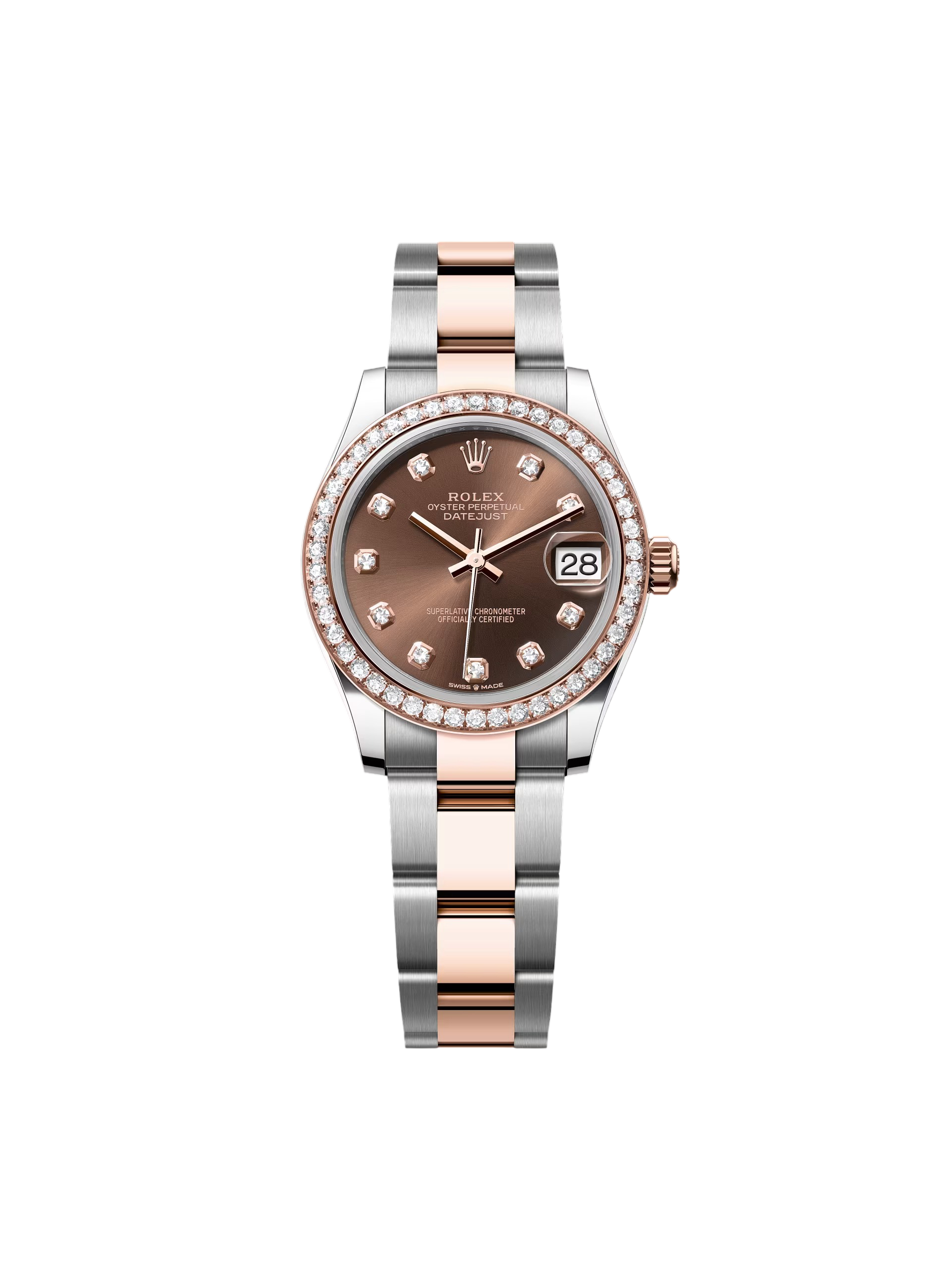 [2026 Mirror Grade]RLX Datejust m278381-0027/0028 Chocolate Diamond 31mm Dial Diamond-Set Bezel and Oyster Bracelet Watch