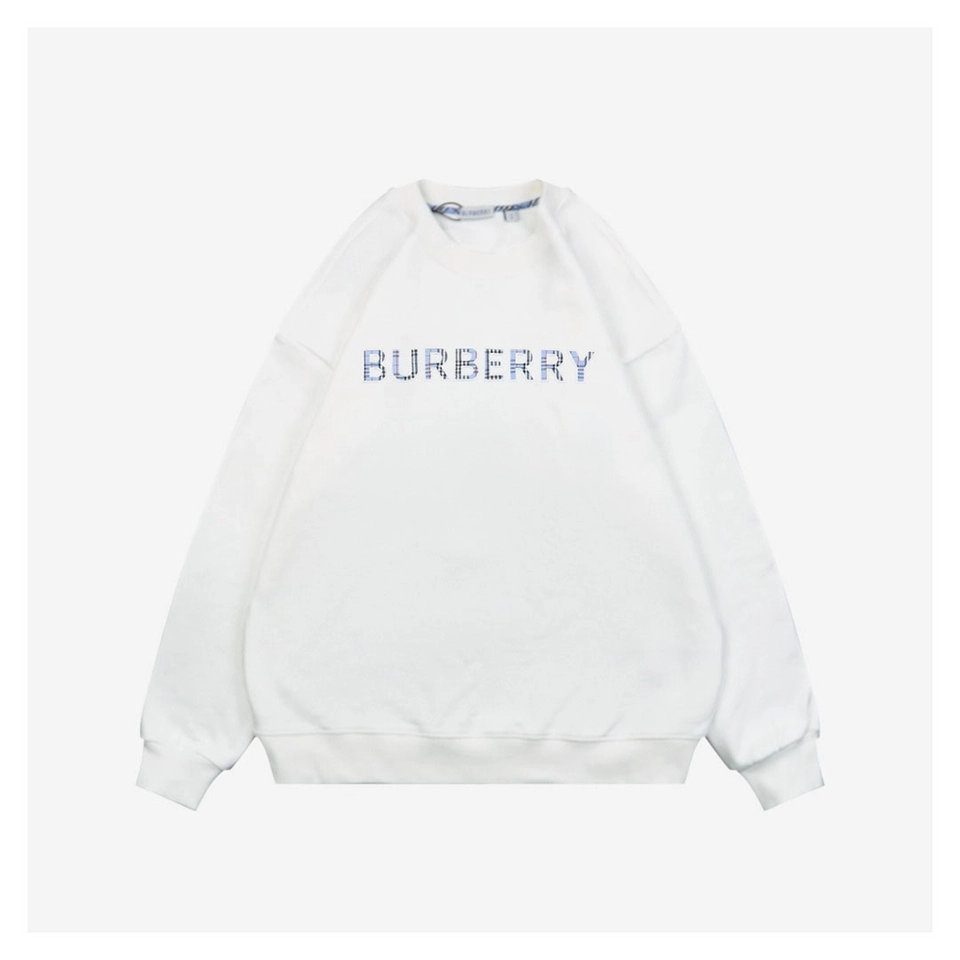BBry Check Logo Patchwork Crewneck Sweatshirt (Black/White)