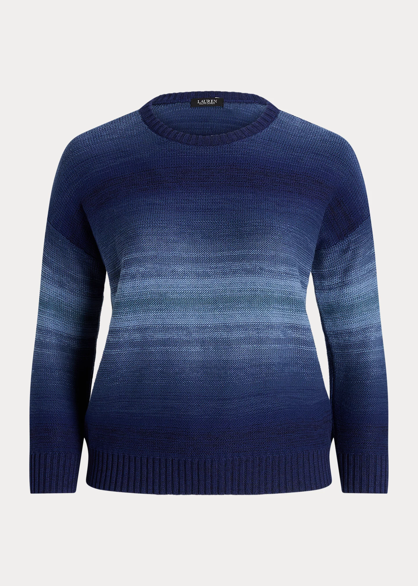 Ombré-Stripe Cotton-Linen Sweater
