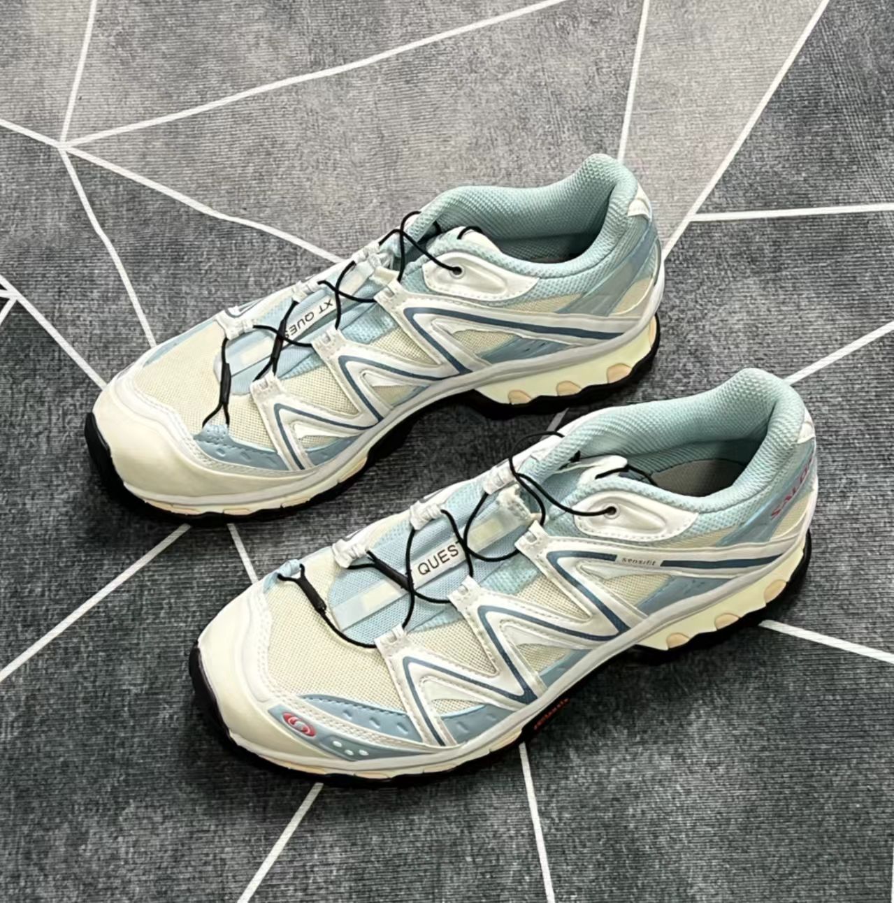 Salomon XA Pro 3D White Light Blue Mesh Hiking Shoes