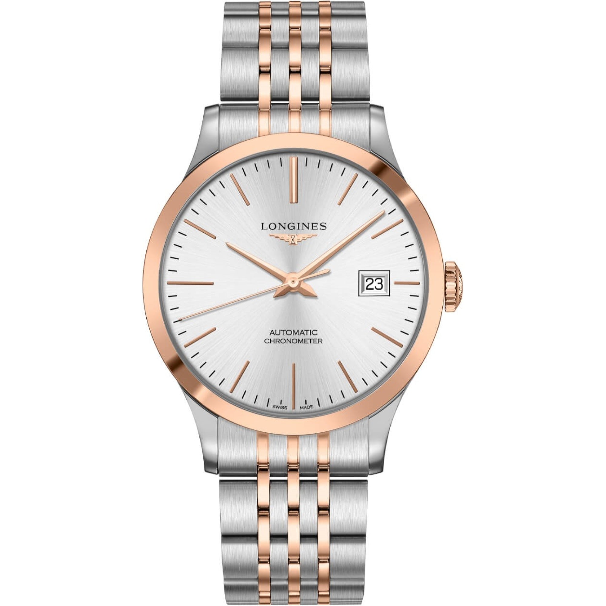 [2026 Mirror Grade]Longines Men's L2.821.5.72.7 Record Two-Tone Stainless Steel Watch