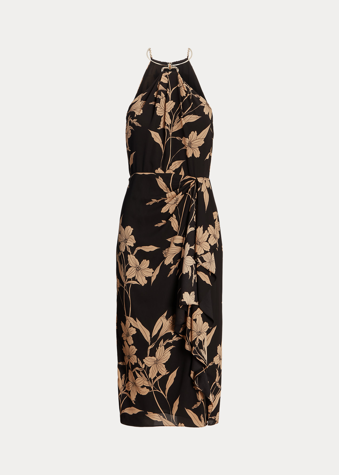 Floral Georgette Halter Dress