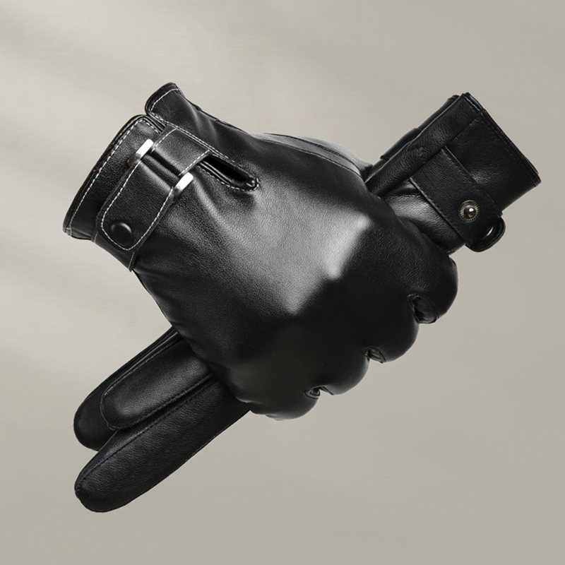 Daily PU Leather Thickened Driving Full Finger Glove