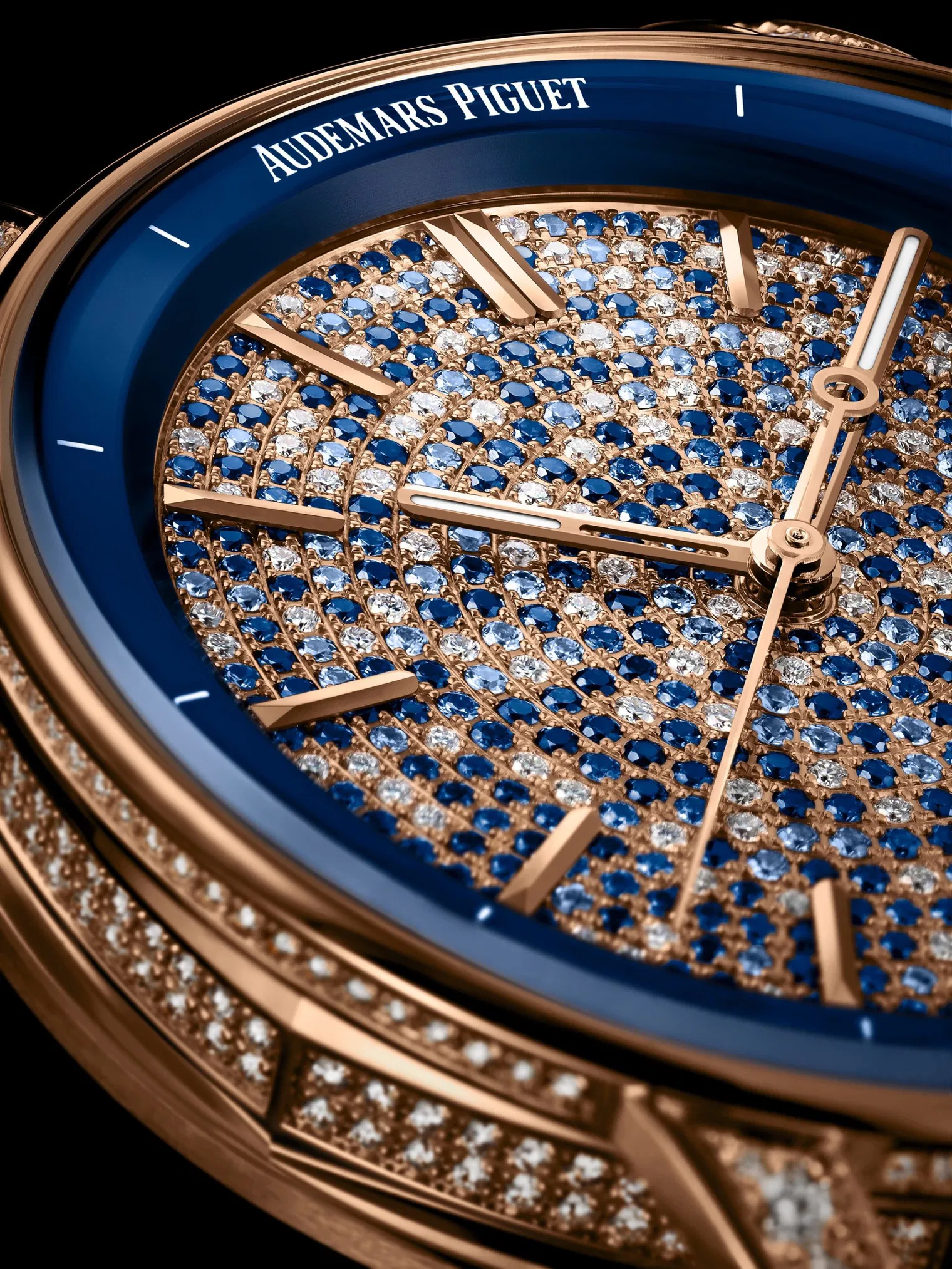 [2026 Mirror Grade]Audemars Piguet Code 11.59 Selfwinding Pink Gold Blue Sapphires & Diamond Dial 38 mm | 77410OR.ZZ.D343CR.01