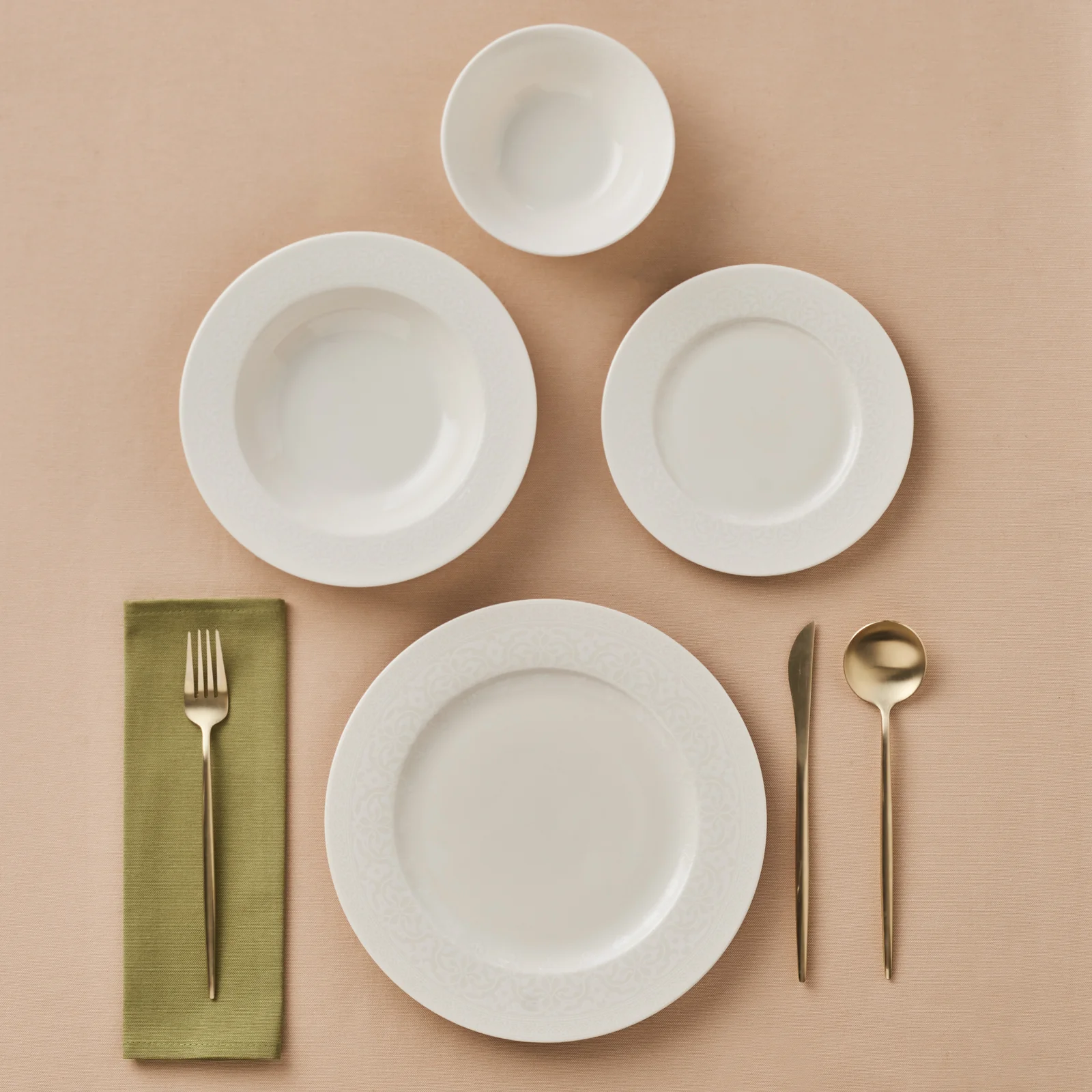 Karaca New Dome Service de vaisselle 24 pièces pour 6 personnes, Blanc