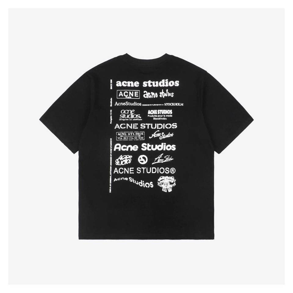 Acne Studios Multi-Logo Front & Back Print T-Shirt