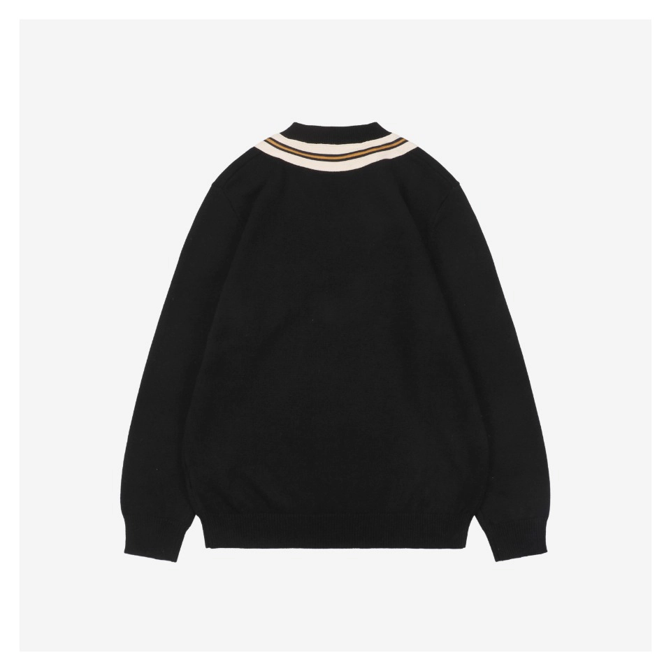 Bee Embroidered V-Neck Sweater