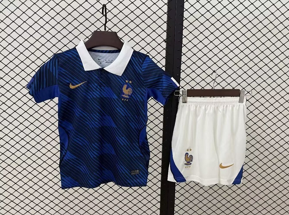 France Soccer Jersey Home Kids Kit Jersey+Shorts World Cup 2026