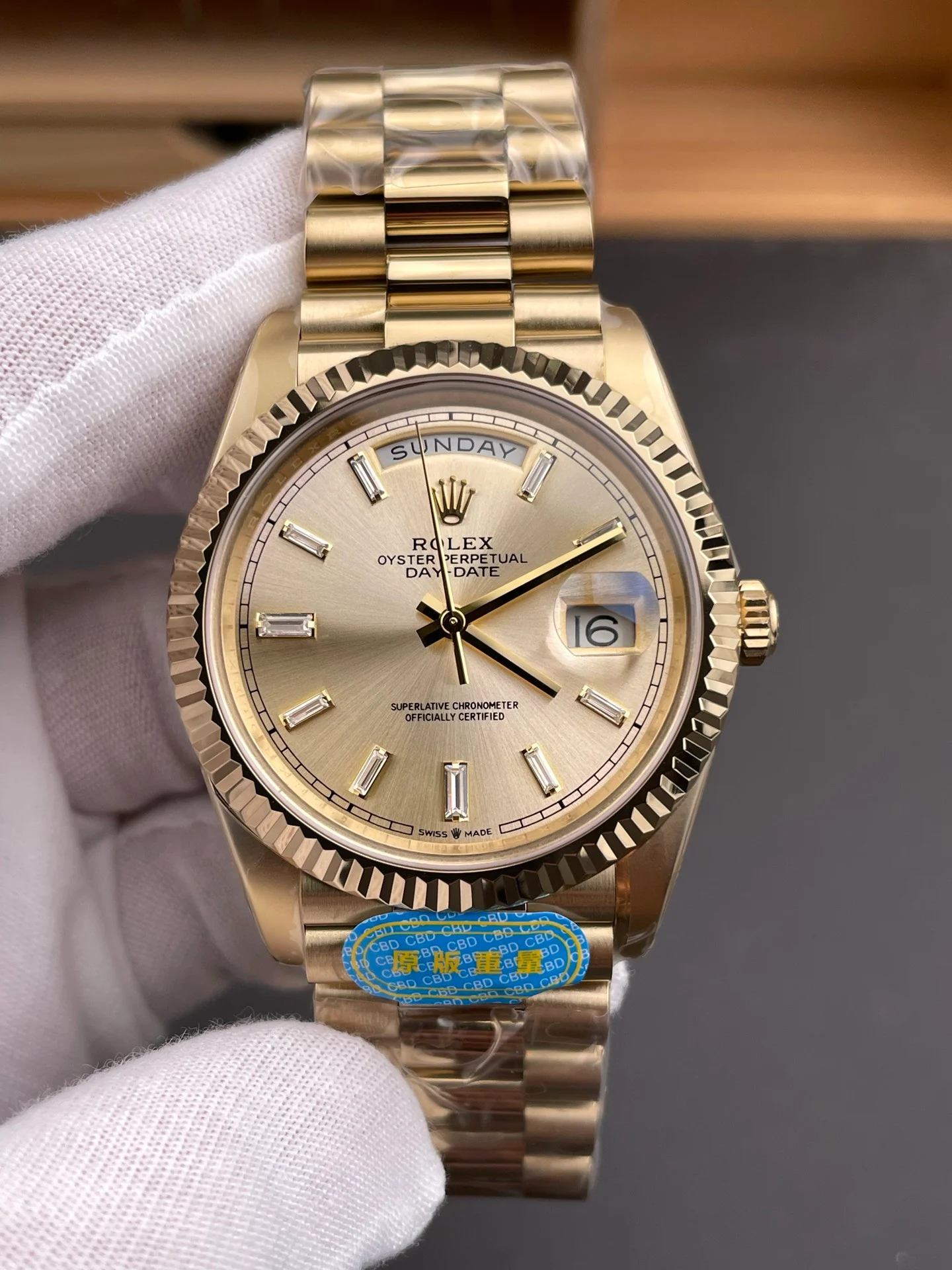 Full Gold Day-Date Yellow Diamond Bezel