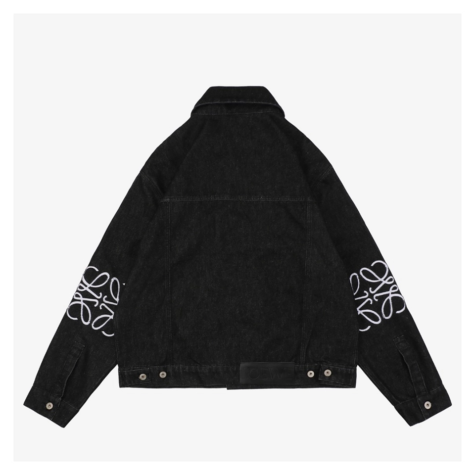 L Anagram Embroidered Sleeve Denim Jacket