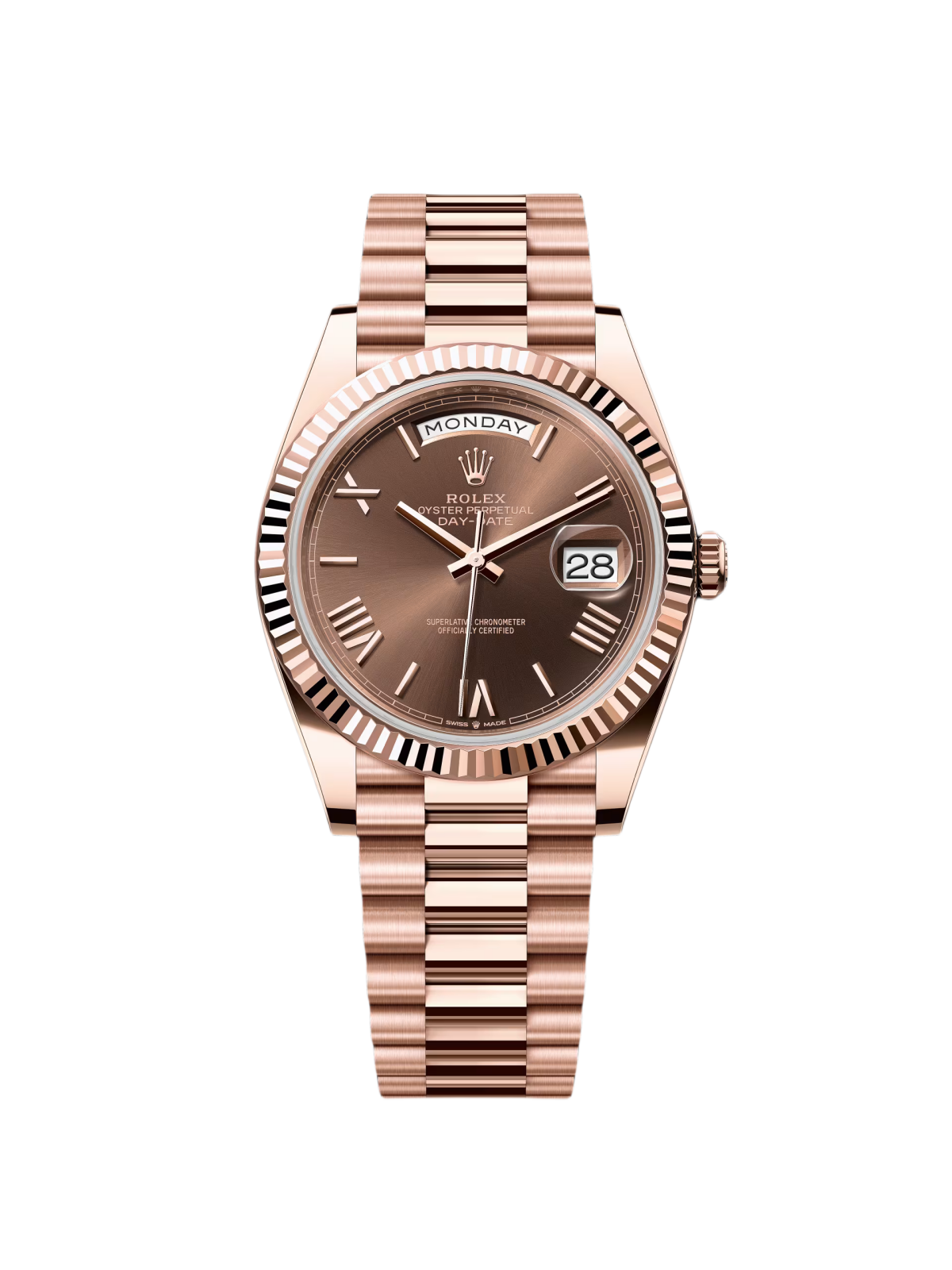 [2026 Mirror Grade]RLX  Day-Date President 40mm Everose Gold Chocolate Roman Dial - 228235