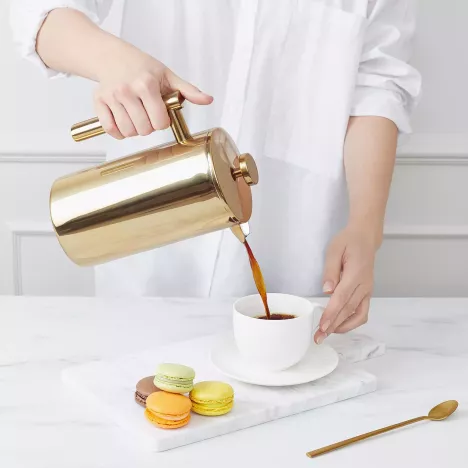 MARKA DUKA Zaparzacz do kawy French Press DUKA BARISTA 1100 ml złoty stal nierdzewna
