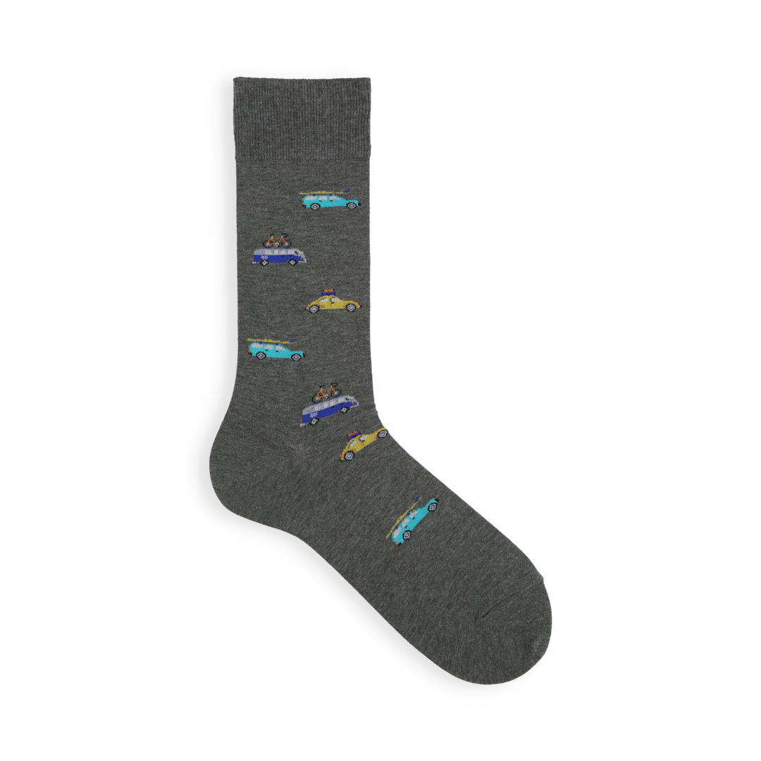 062140512 Leisure Car Pattern Crew Socks L