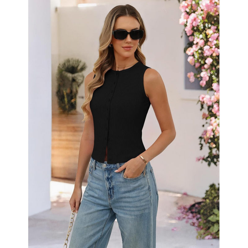 Women's Going Out Tops Ribbed Button Down
