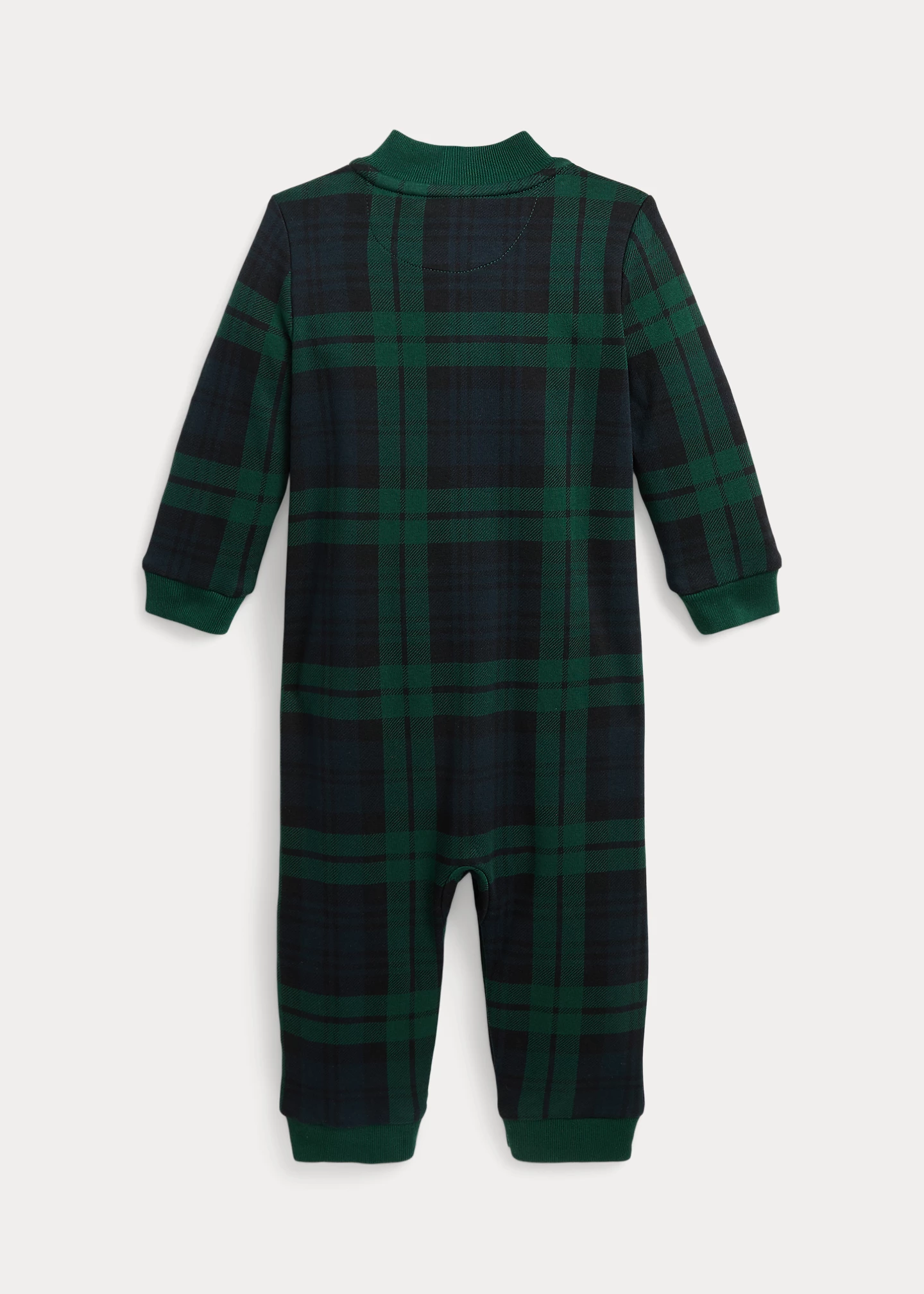 Plaid-Print Cotton Interlock Coverall
