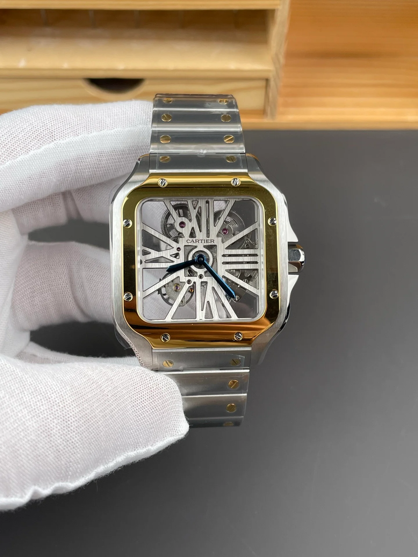 Santos de Cartier Skeleton Series Two-Tone V2 Version