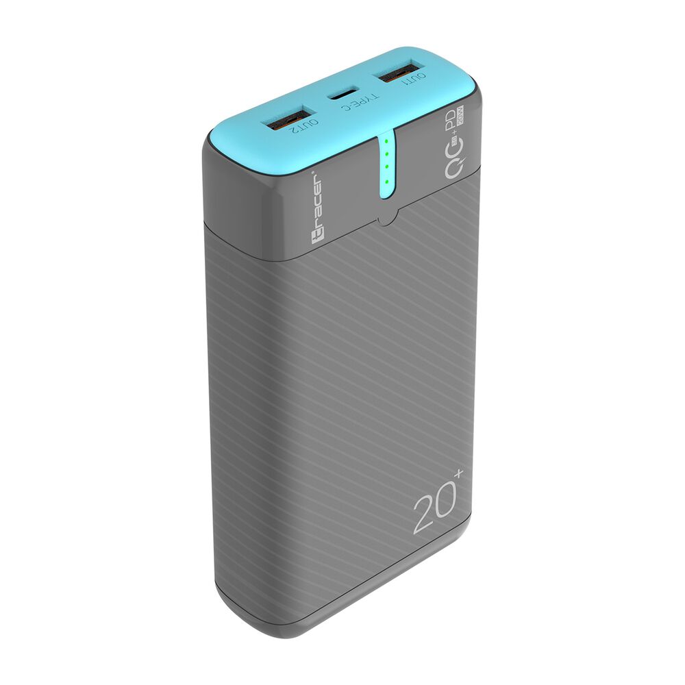 TRACER Powerbank Tracer EnerGo, 20000 mAh, szaro-niebieski