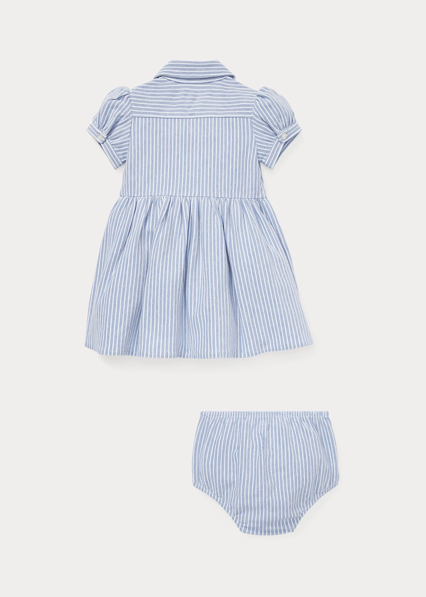 Striped Knit Oxford Shirtdress & Bloomer