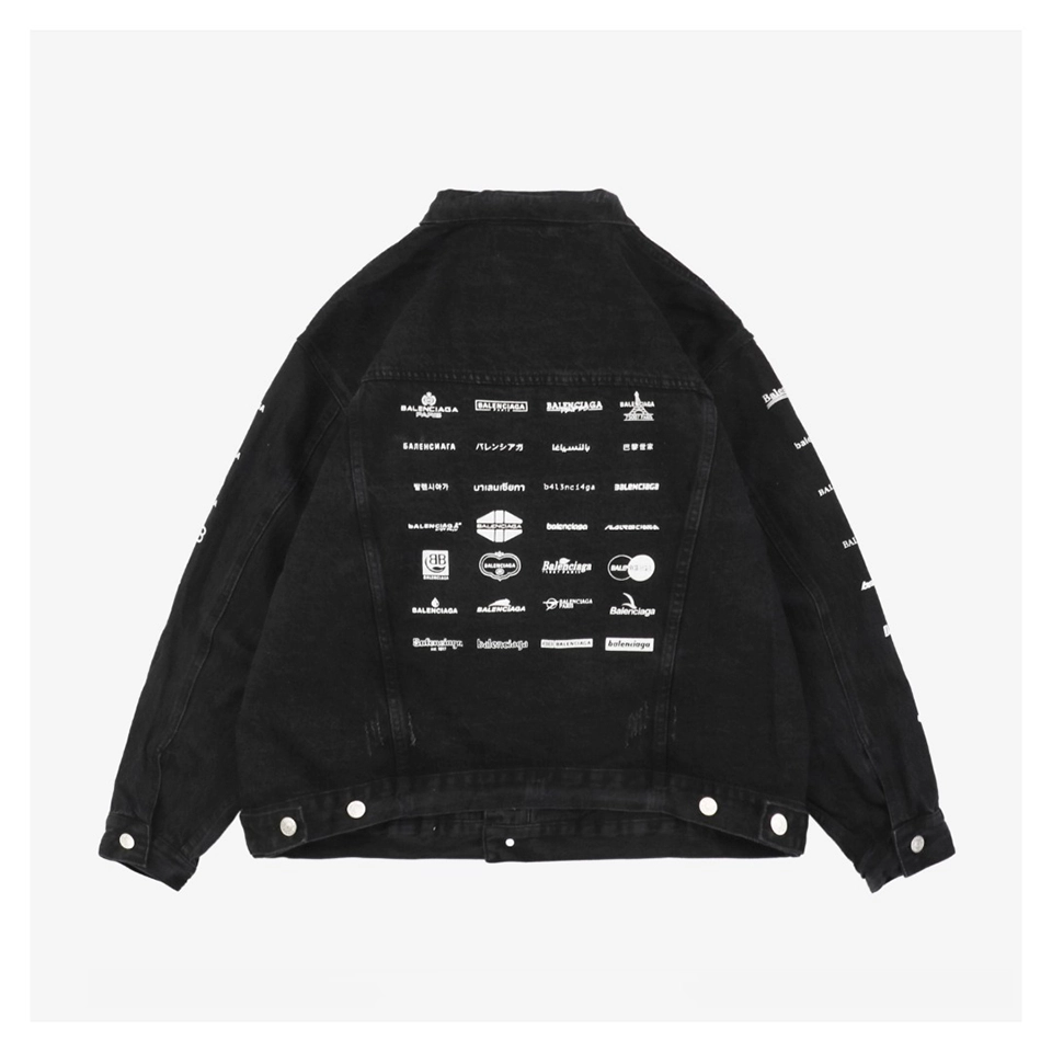 Blcg Paris Multi-Logo Print Denim Jacket