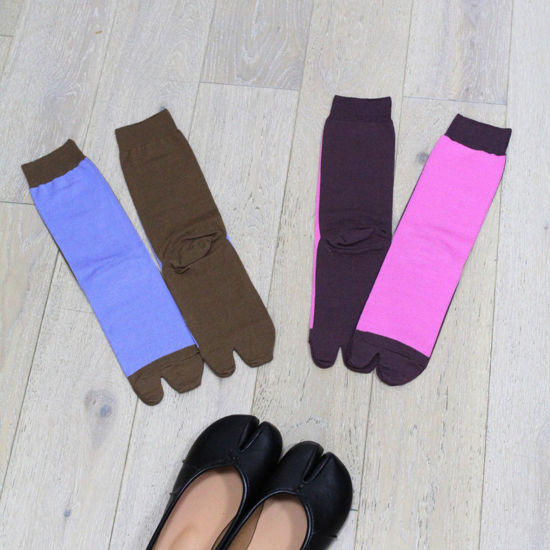 062140430 Bicolour Tabi Crew Socks M