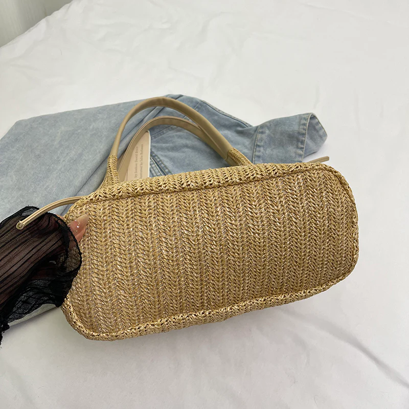 Ribbon Straw Tote