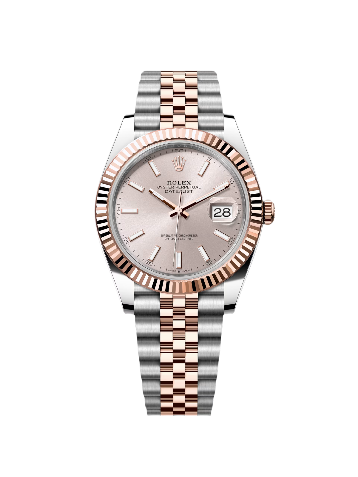 [2026 Mirror Grade]RLX Datejust 41mm 126331 Sundust Index Oyster Steel and Everose Gold Watch