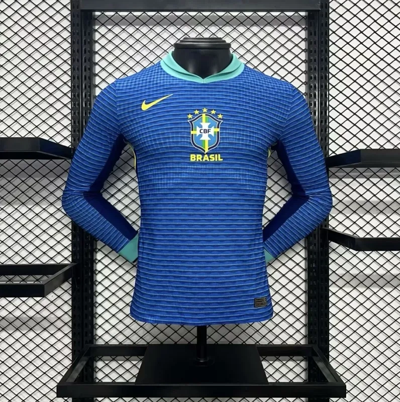 Authentic Soccer Jersey Brazil Away Shirt Long Sleeve 2024