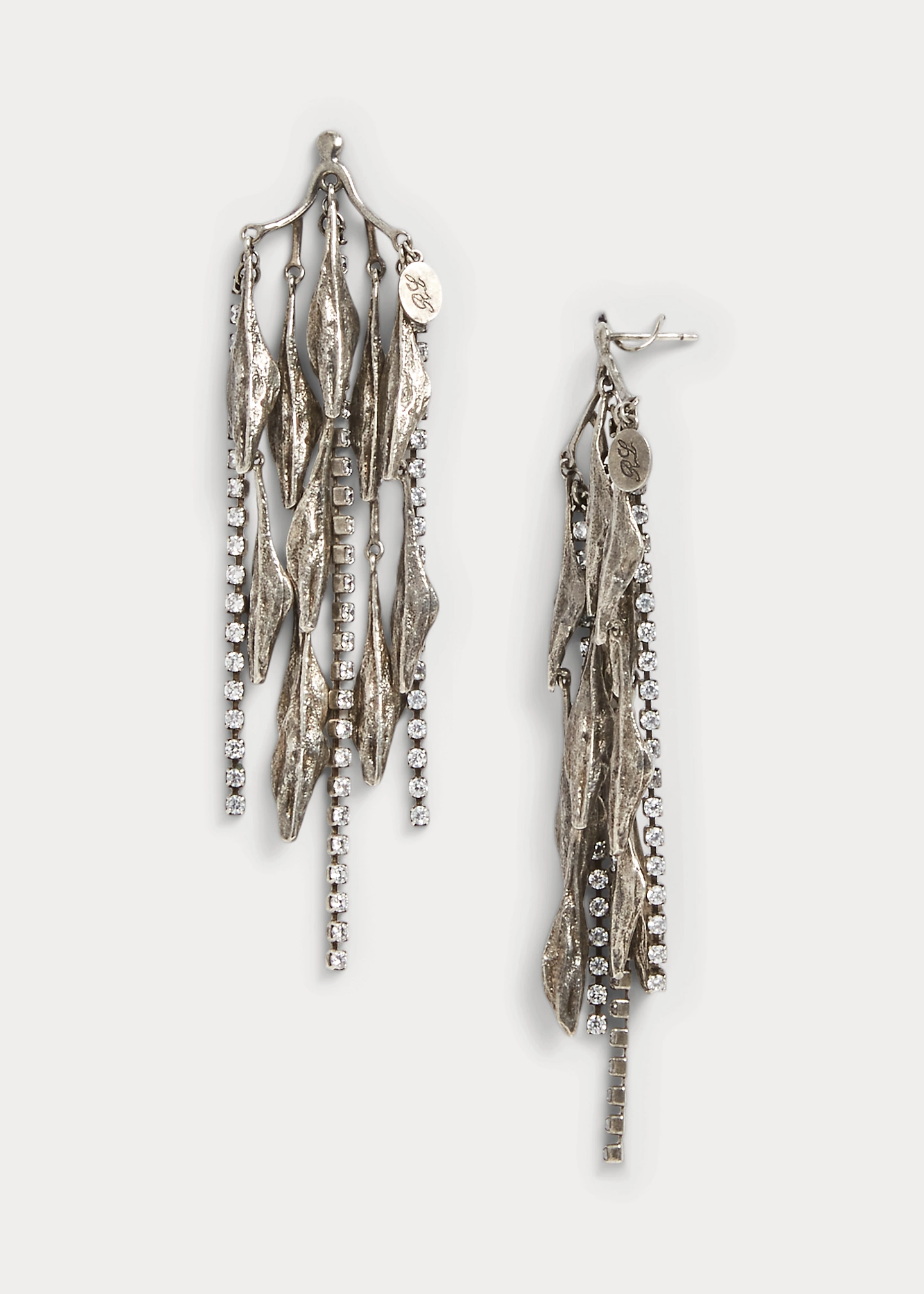 Leaves & Crystal Earrings