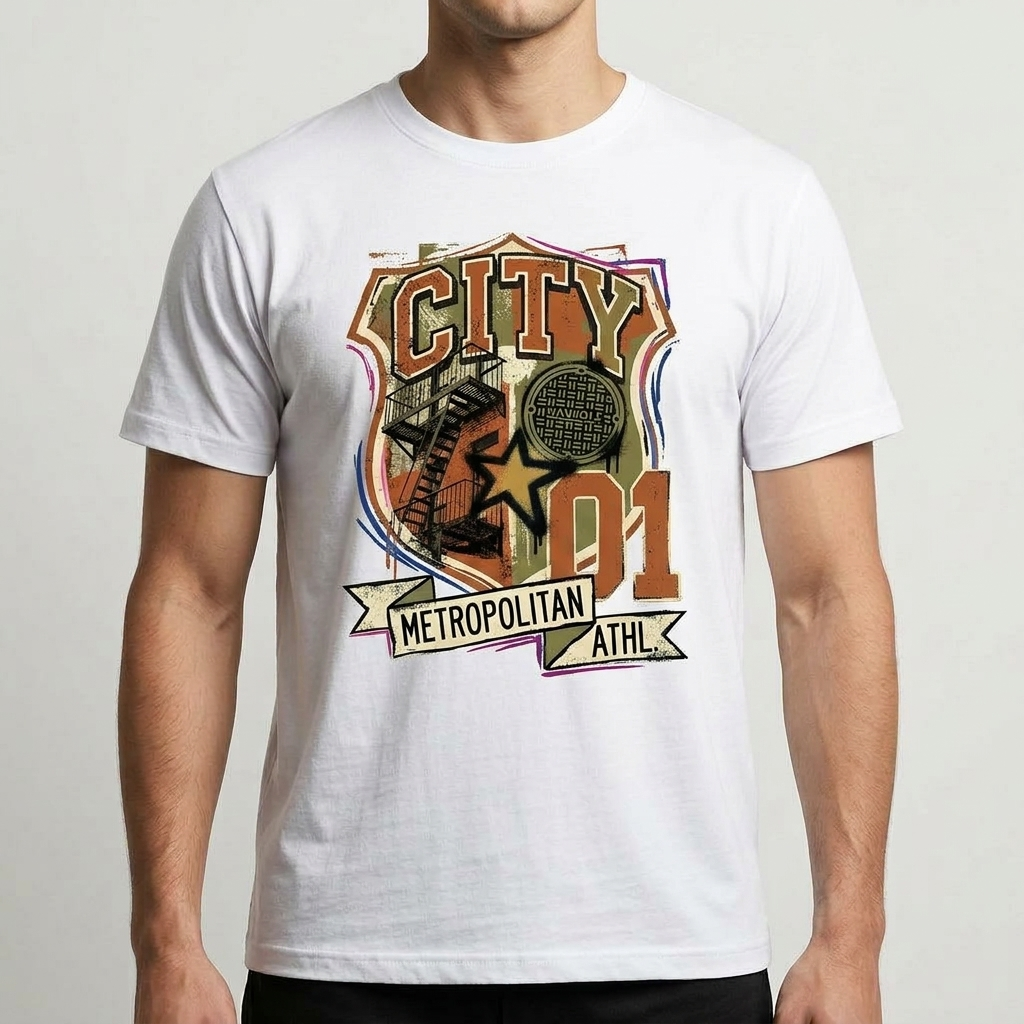 City Varsity Tee, Vintage Athletic Graphic T-Shirt, Unisex Streetwear Shirt CityTee7