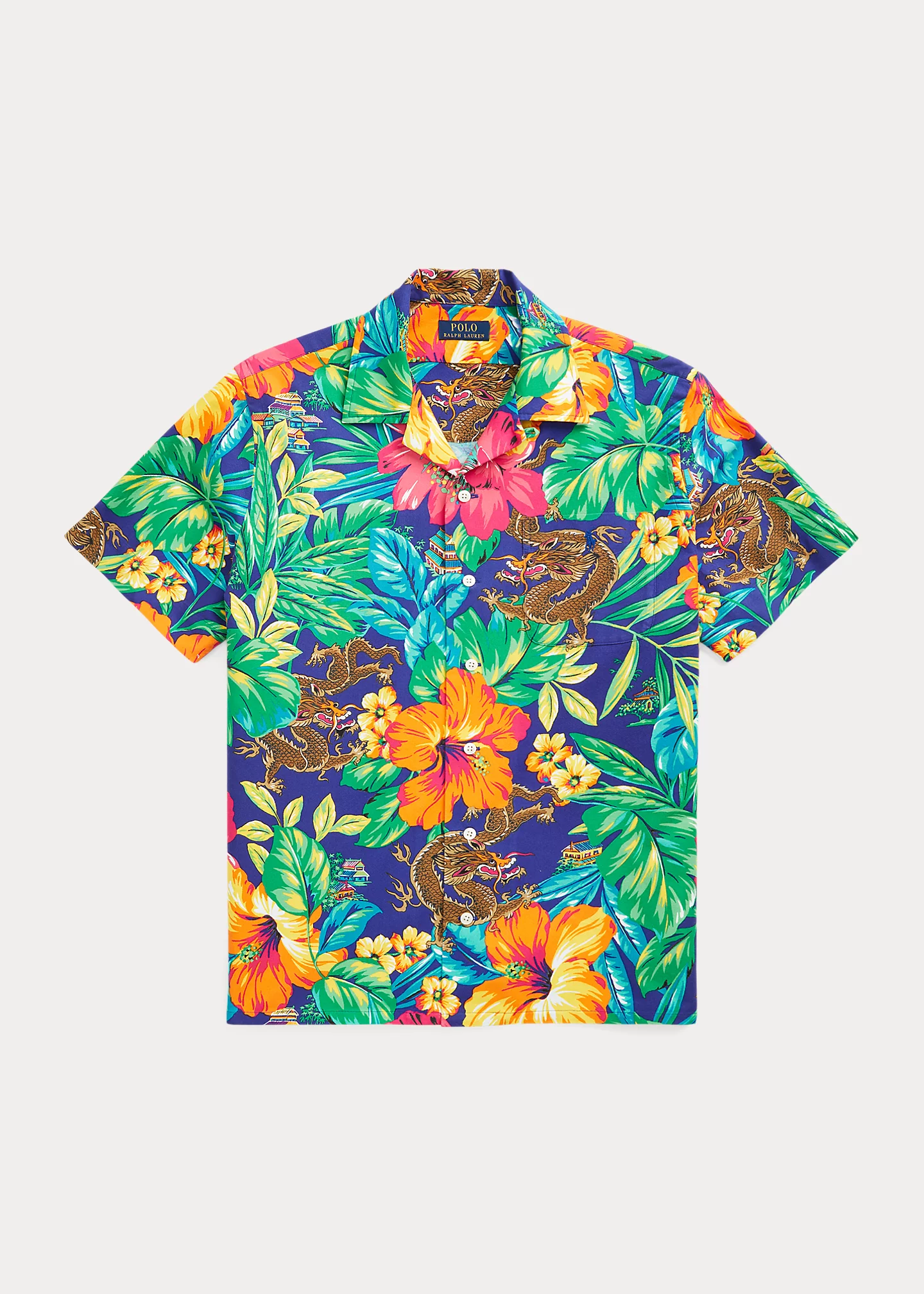 Classic Fit Tropical Oxford Camp Shirt